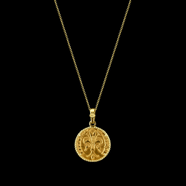 Gold Quarter of Florin Coin Necklace / Pendant, Pure Gold