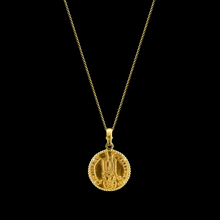Gold Quarter of Florin Coin Necklace / Pendant, Pure Gold