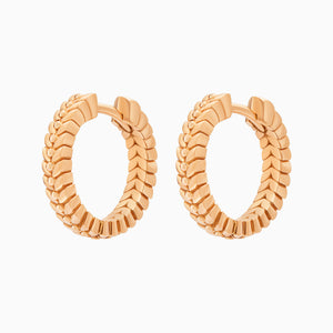 Alloro Hoop Earrings, Rose Gold