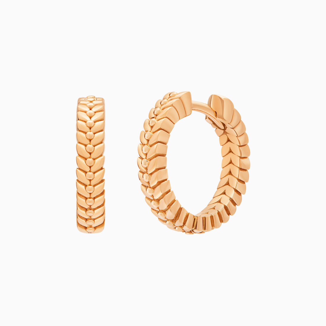 Alloro Hoop Earrings, Rose Gold