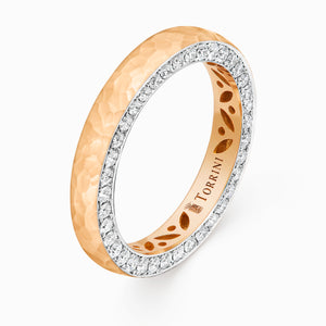 Torrini Classic Ring with Diamonds, 3.5mm – Double Row, Rose Gold