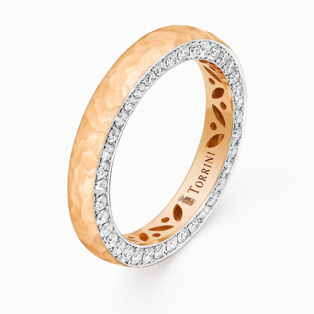 Torrini Classic Ring with Diamonds, 3.5mm – Double Row, Rose Gold