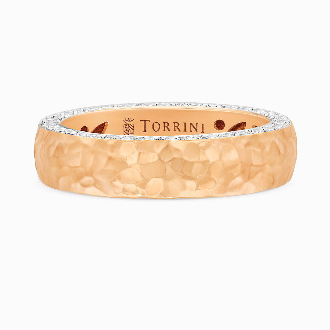 Torrini Classic Ring with Diamonds, 5mm – Double Row, Rose Gold