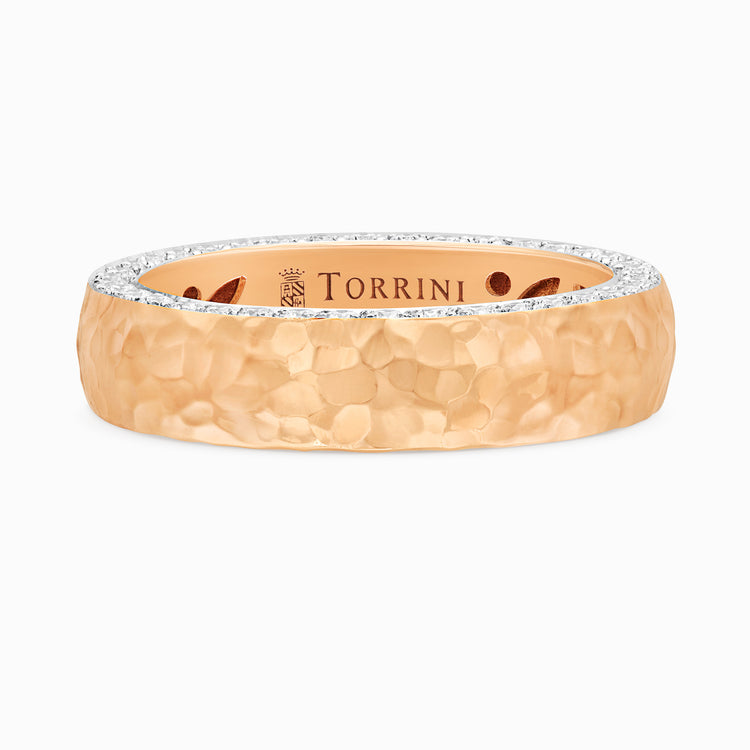 Torrini Classic Ring with Diamonds, 5mm – Double Row, Rose Gold