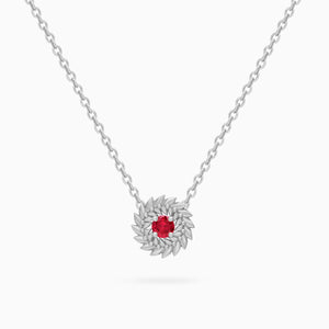 Ruby Alloro Small Necklace, Platinum