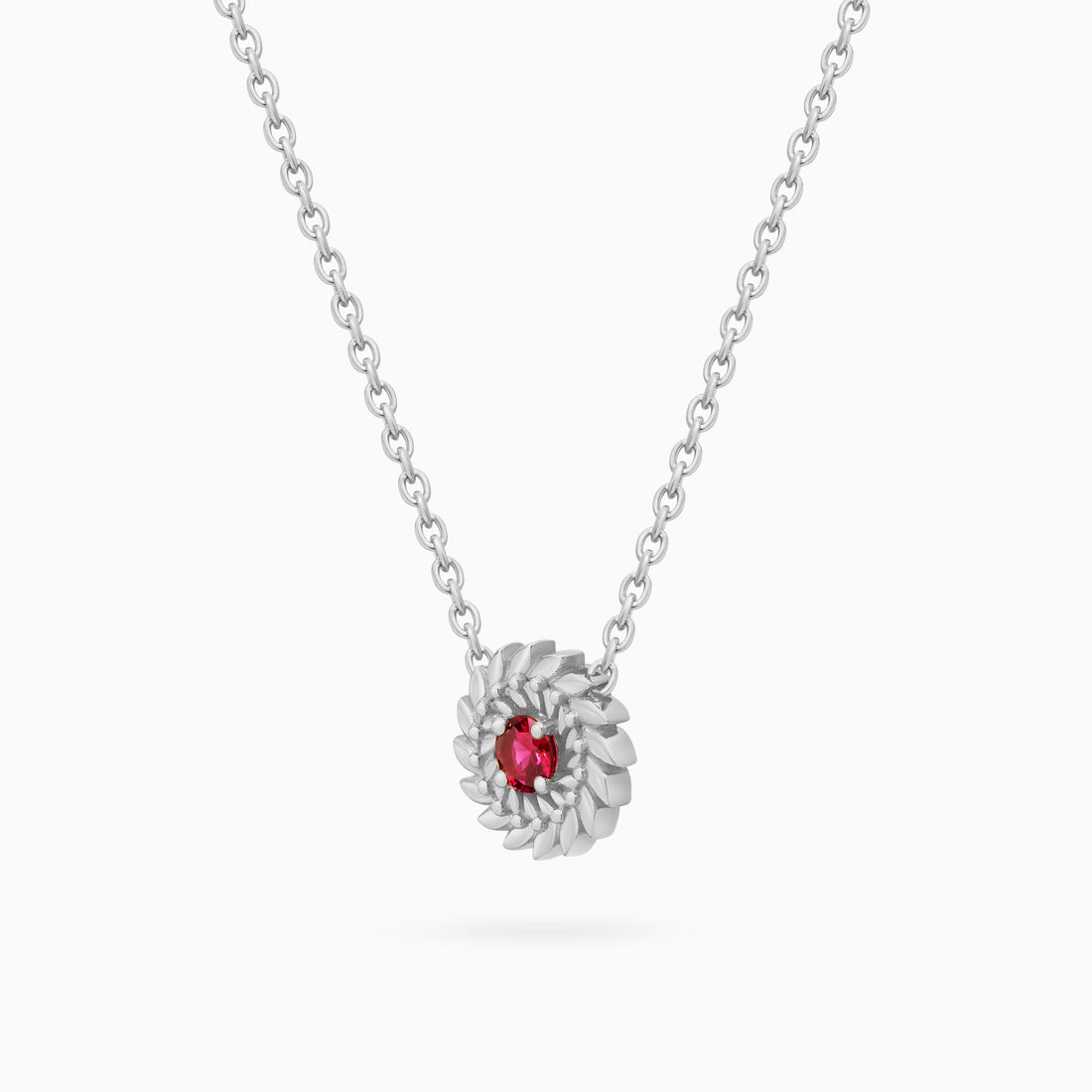 Ruby Alloro Small Necklace, Platinum
