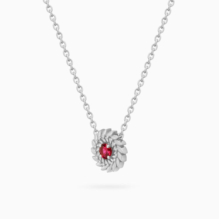 Ruby Alloro Small Necklace, Platinum