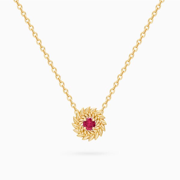 Ruby Alloro Small Necklace, Yellow Gold
