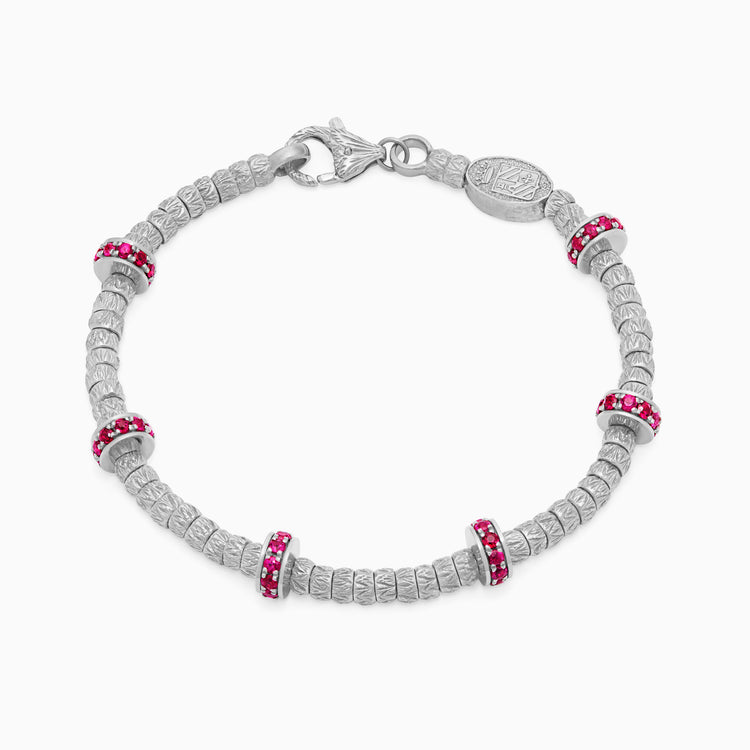 Ruby Botticelle Medium Bracelet, White Gold