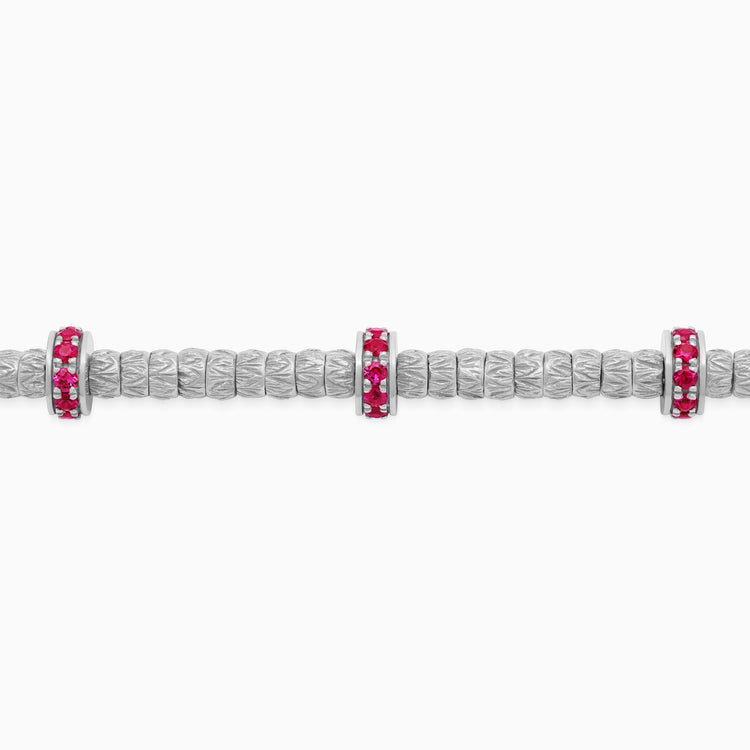 Ruby Botticelle Medium Bracelet, White Gold