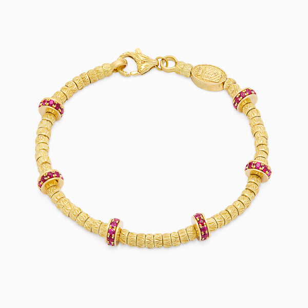 Ruby Botticelle Medium Bracelet, Yellow Gold