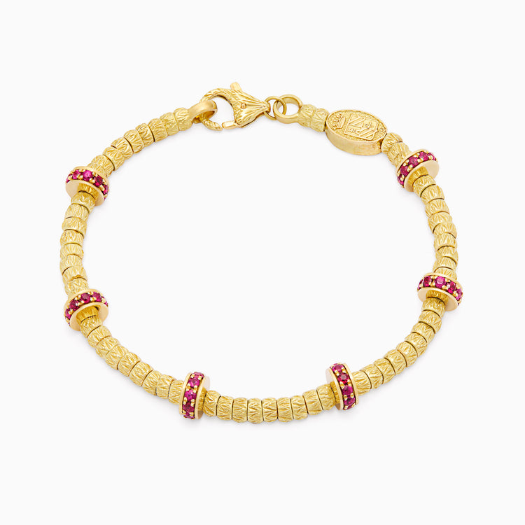 Ruby Botticelle Medium Bracelet, Yellow Gold