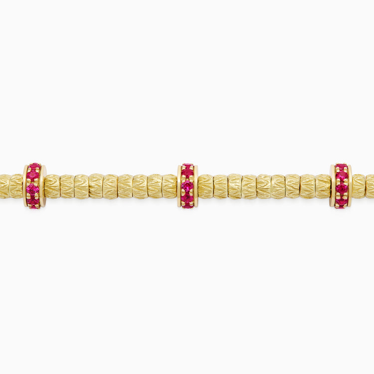 Ruby Botticelle Medium Bracelet, Yellow Gold