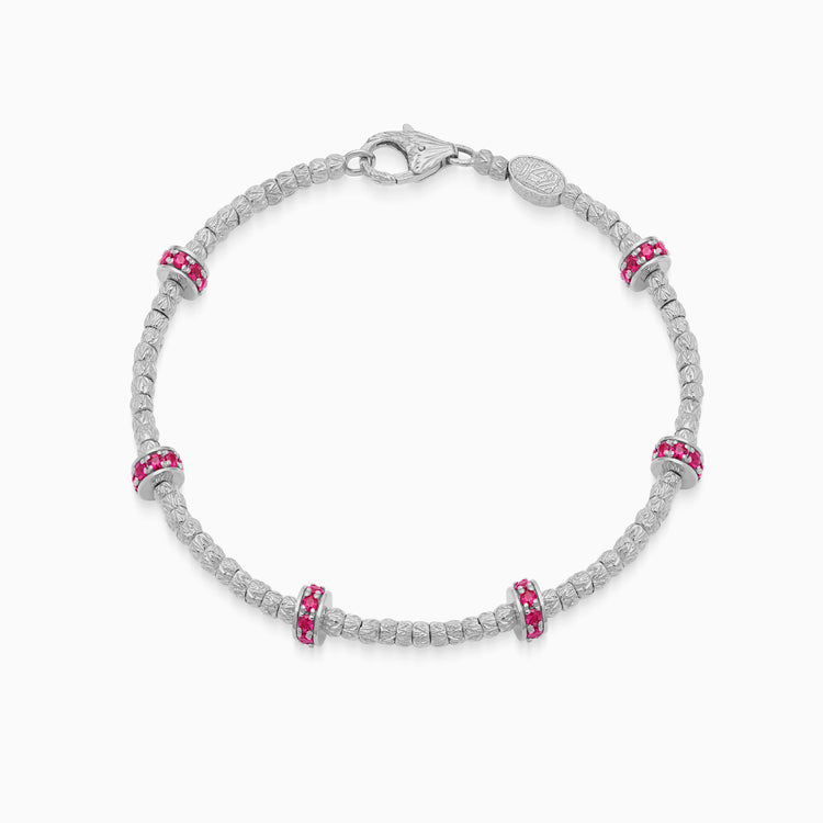 Ruby Botticelle Small Bracelet, White Gold