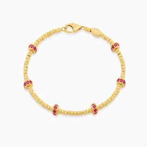 Ruby Botticelle Small Bracelet, Yellow Gold