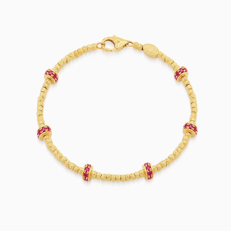 Ruby Botticelle Small Bracelet, Yellow Gold