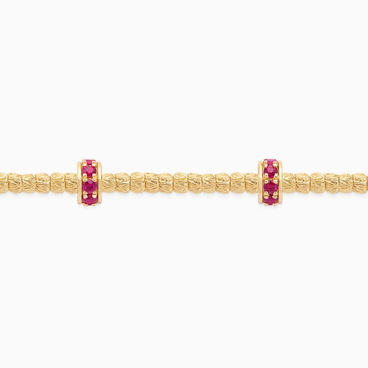 Ruby Botticelle Small Bracelet, Yellow Gold