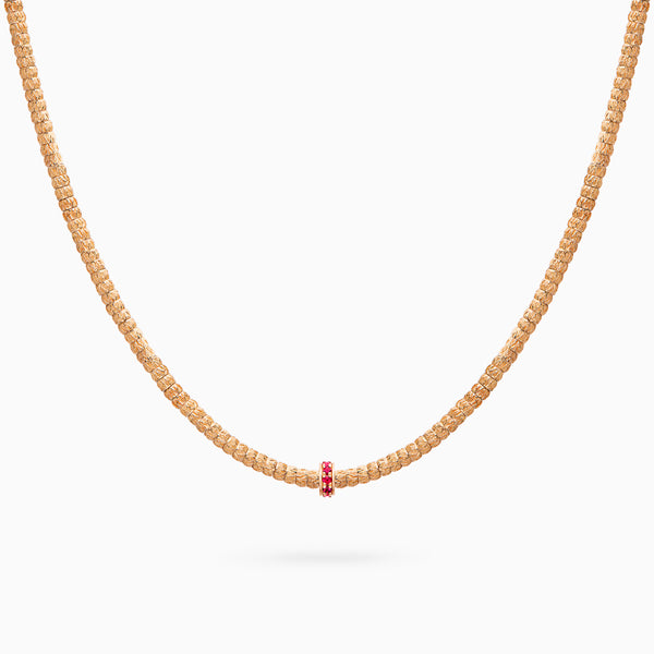 Ruby Botticelle Medium Necklace – 1 Wheel, Rose Gold