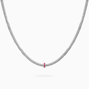 Ruby Botticelle Medium Necklace – 1 Wheel, White Gold