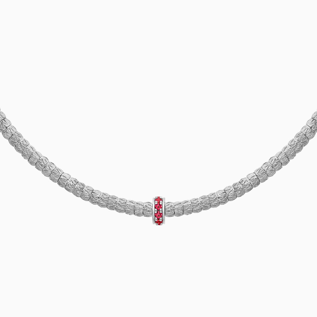 Ruby Botticelle Medium Necklace – 1 Wheel, White Gold