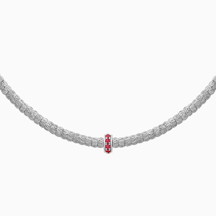 Ruby Botticelle Medium Necklace – 1 Wheel, White Gold