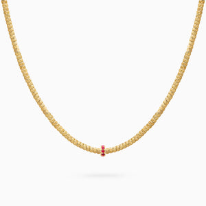 Ruby Botticelle Medium Necklace – 1 Wheel, Yellow Gold