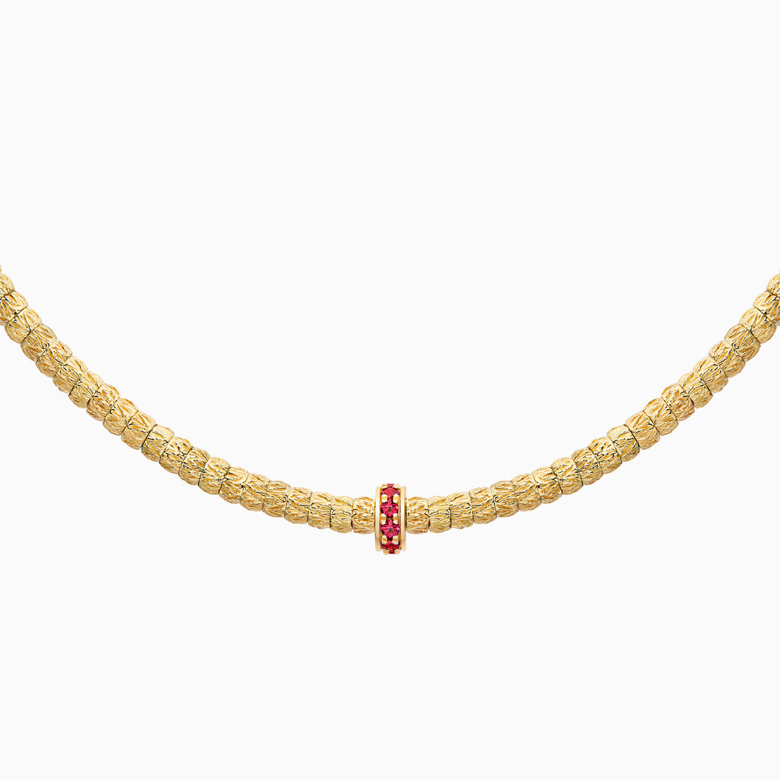 Ruby Botticelle Medium Necklace – 1 Wheel, Yellow Gold