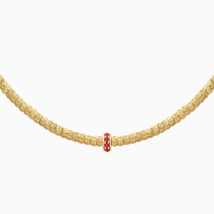 Ruby Botticelle Medium Necklace – 1 Wheel, Yellow Gold