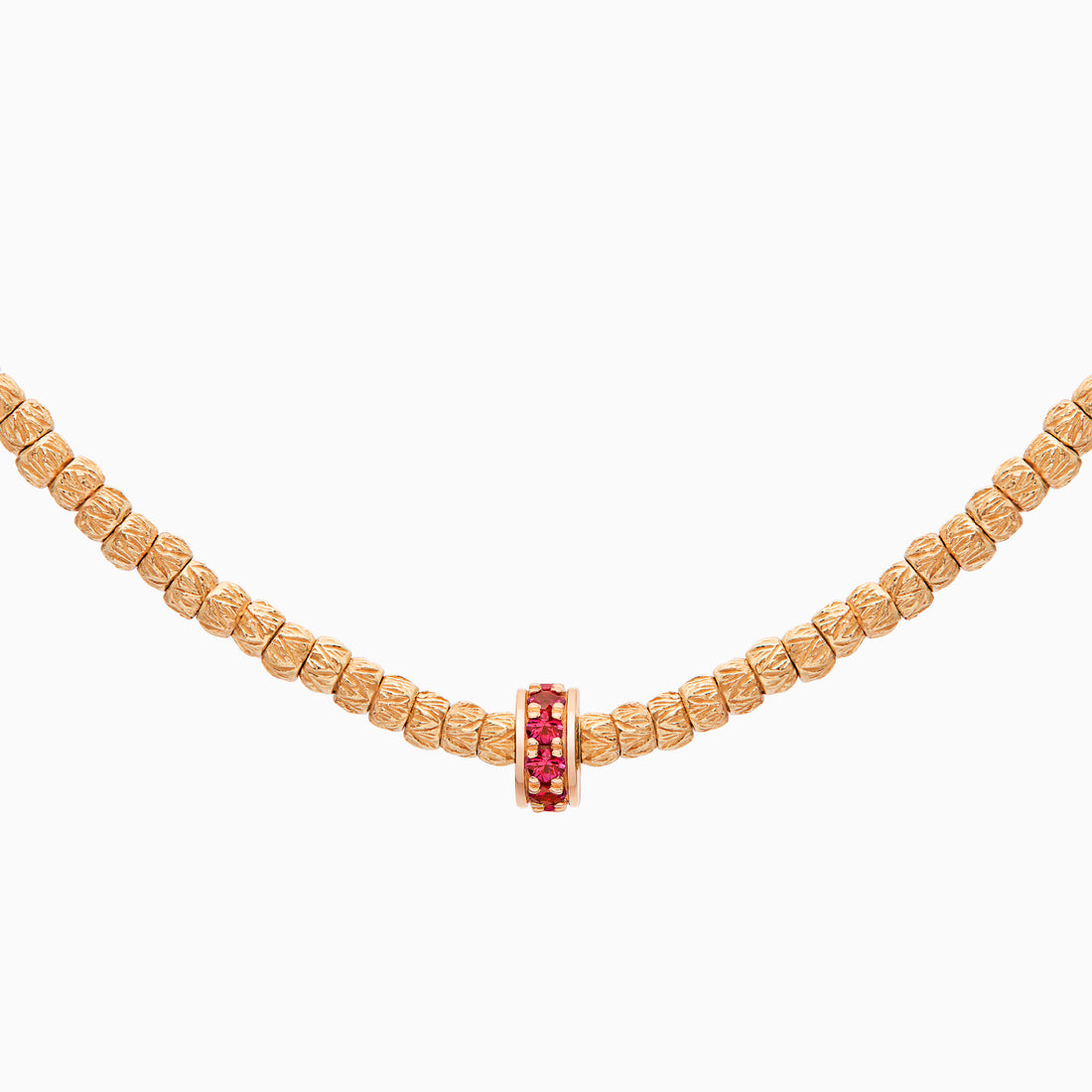 Ruby Botticelle Small Necklace – 1 Wheel, Rose Gold