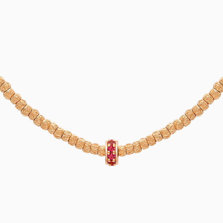 Ruby Botticelle Small Necklace – 1 Wheel, Rose Gold