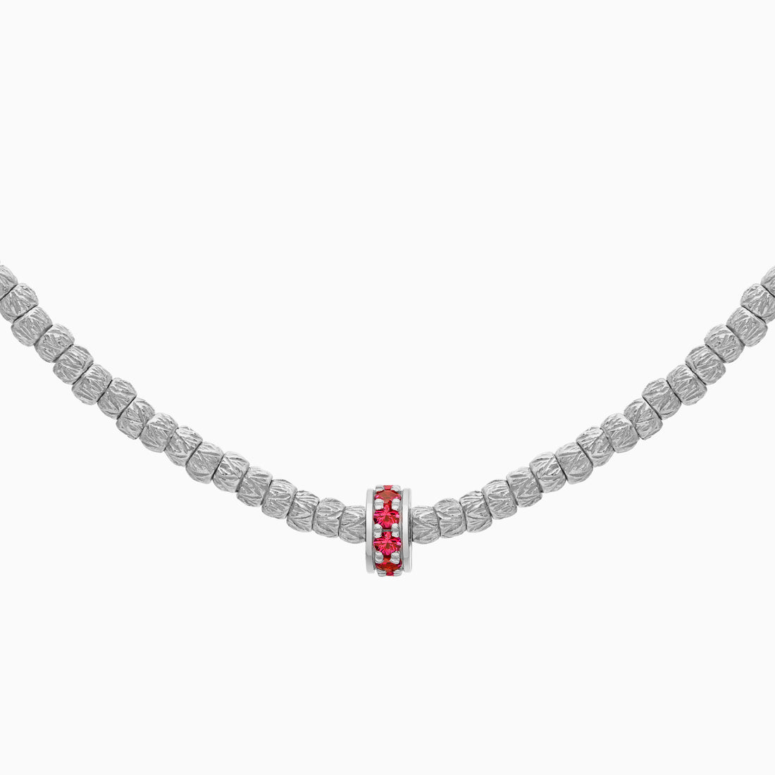 Ruby Botticelle Small Necklace – 1 Wheel, White Gold