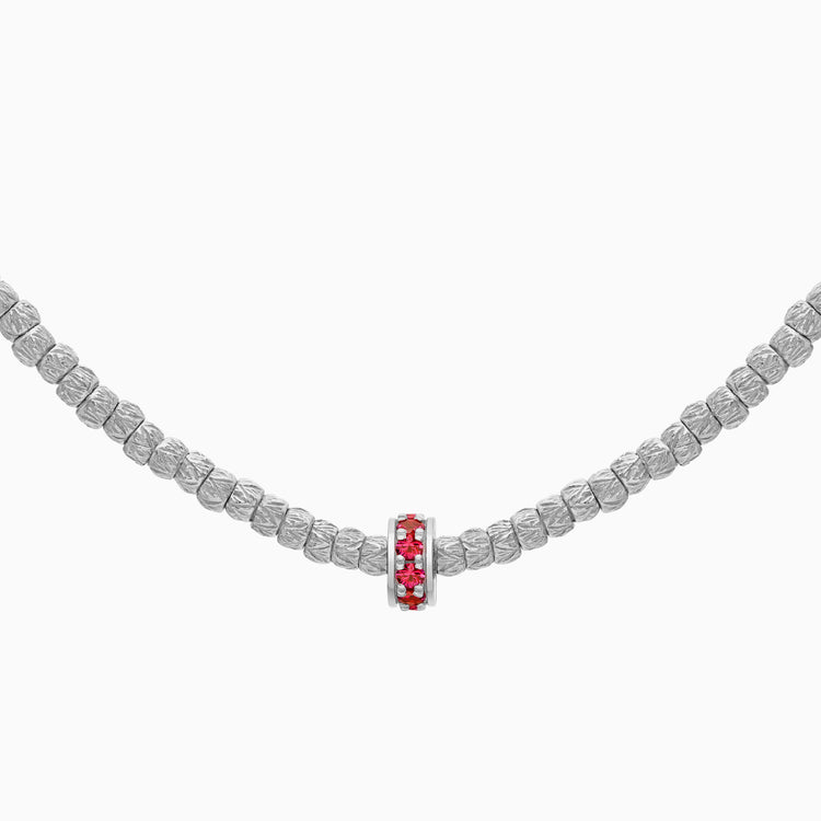 Ruby Botticelle Small Necklace – 1 Wheel, White Gold