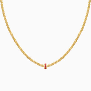 Ruby Botticelle Small Necklace – 1 Wheel, Yellow Gold