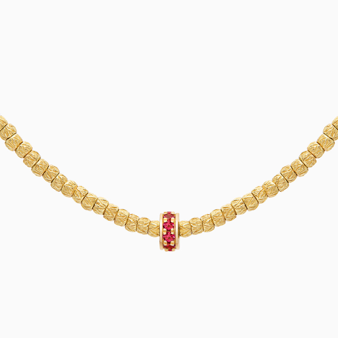 Ruby Botticelle Small Necklace – 1 Wheel, Yellow Gold