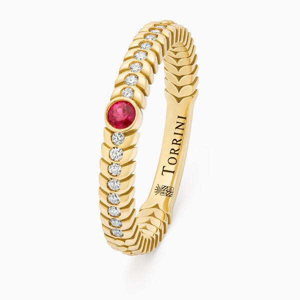 Ruby Alloro Classic with diamonds, yellow gold