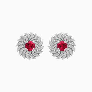 Ruby Alloro Stud Earrings, Platinum
