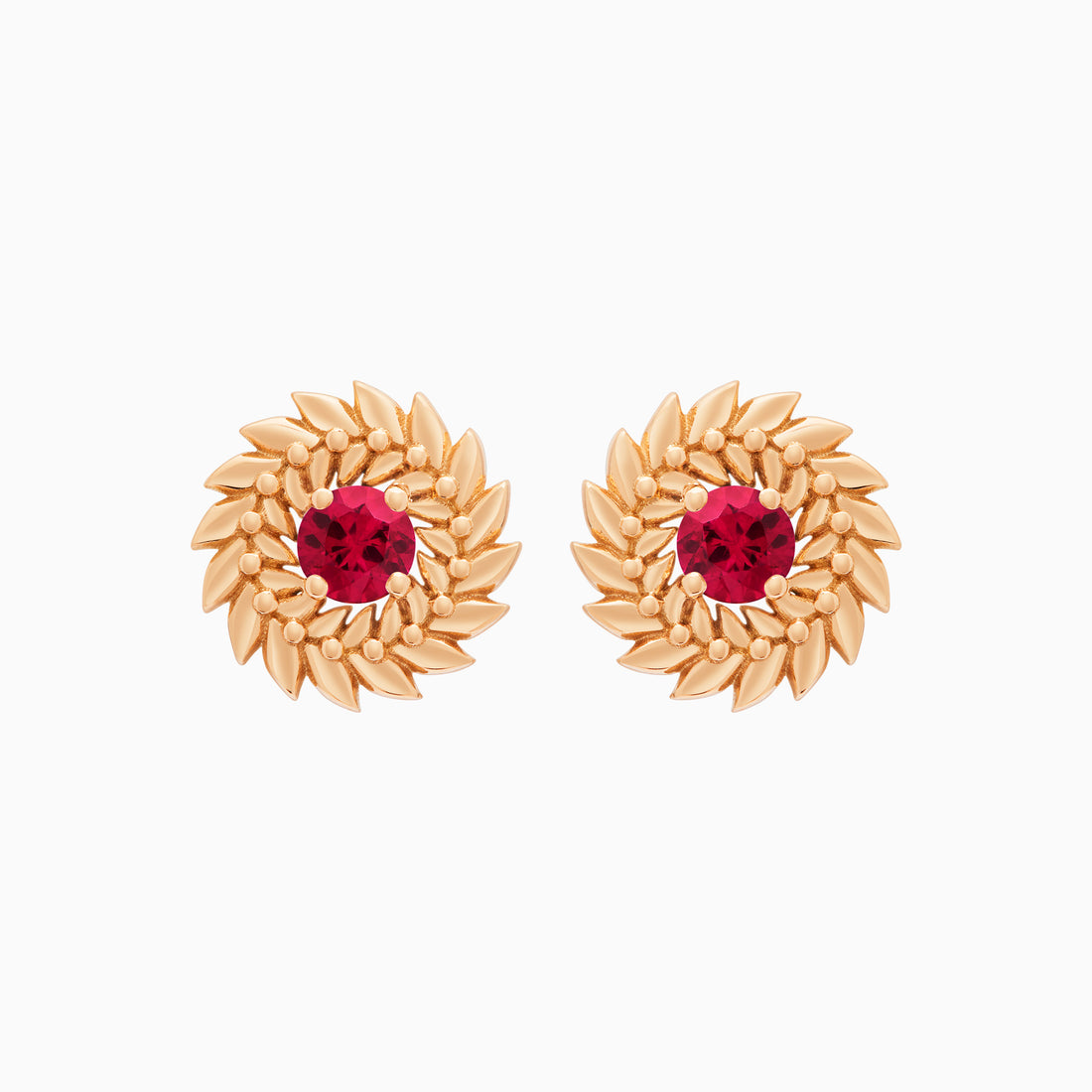 Ruby Alloro Stud Earrings, Rose Gold