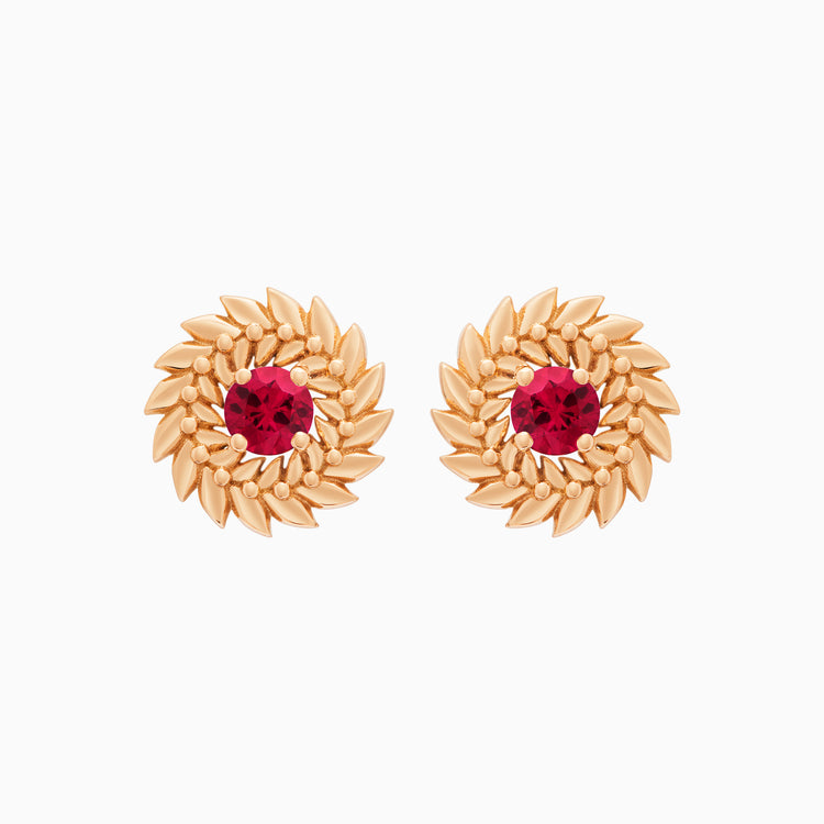 Ruby Alloro Stud Earrings, Rose Gold