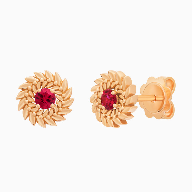 Ruby Alloro Stud Earrings, Rose Gold