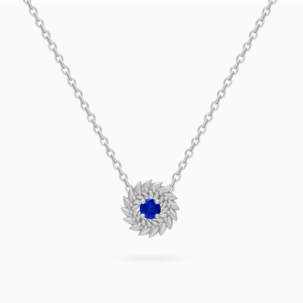 Sapphire Alloro Small Necklace, Platinum