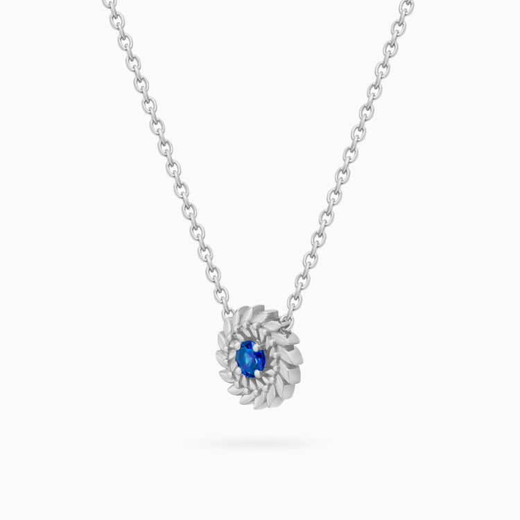 Sapphire Alloro Small Necklace, Platinum