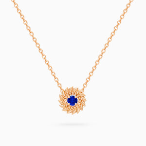 Sapphire Alloro Small Necklace, Rose Gold
