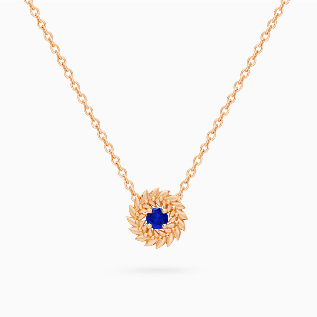 Sapphire Alloro Small Necklace, Rose Gold