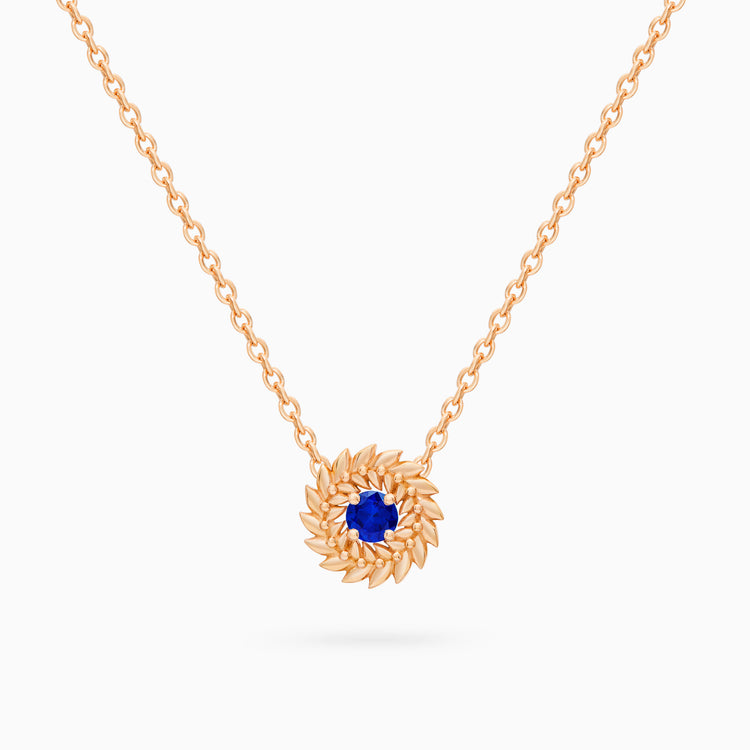 Sapphire Alloro Small Necklace, Rose Gold