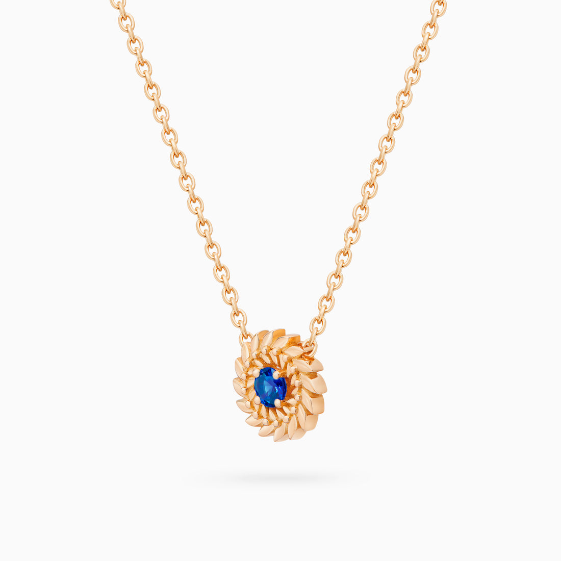 Sapphire Alloro Small Necklace, Rose Gold