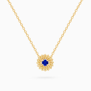 Sapphire Alloro Small Necklace, Yellow Gold