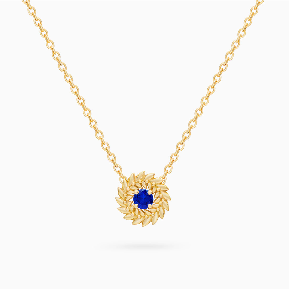 Sapphire Alloro Small Necklace, Yellow Gold