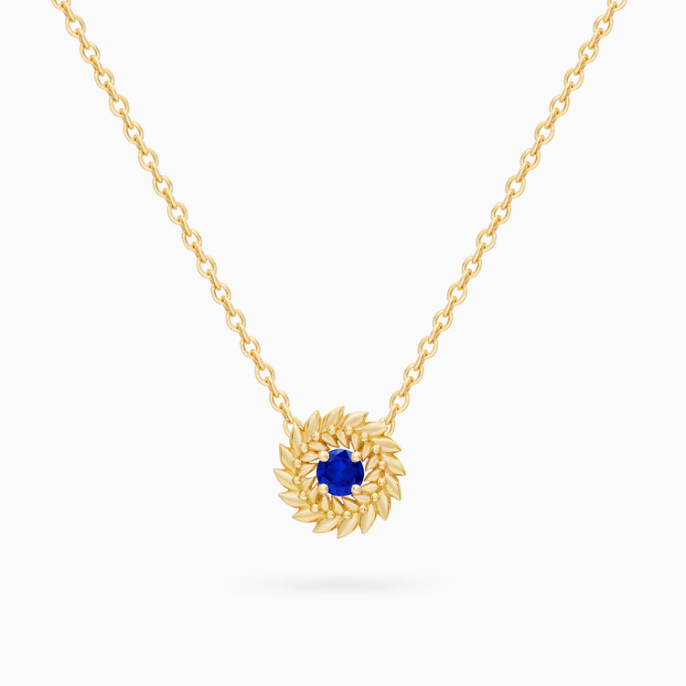 Sapphire Alloro Small Necklace, Yellow Gold