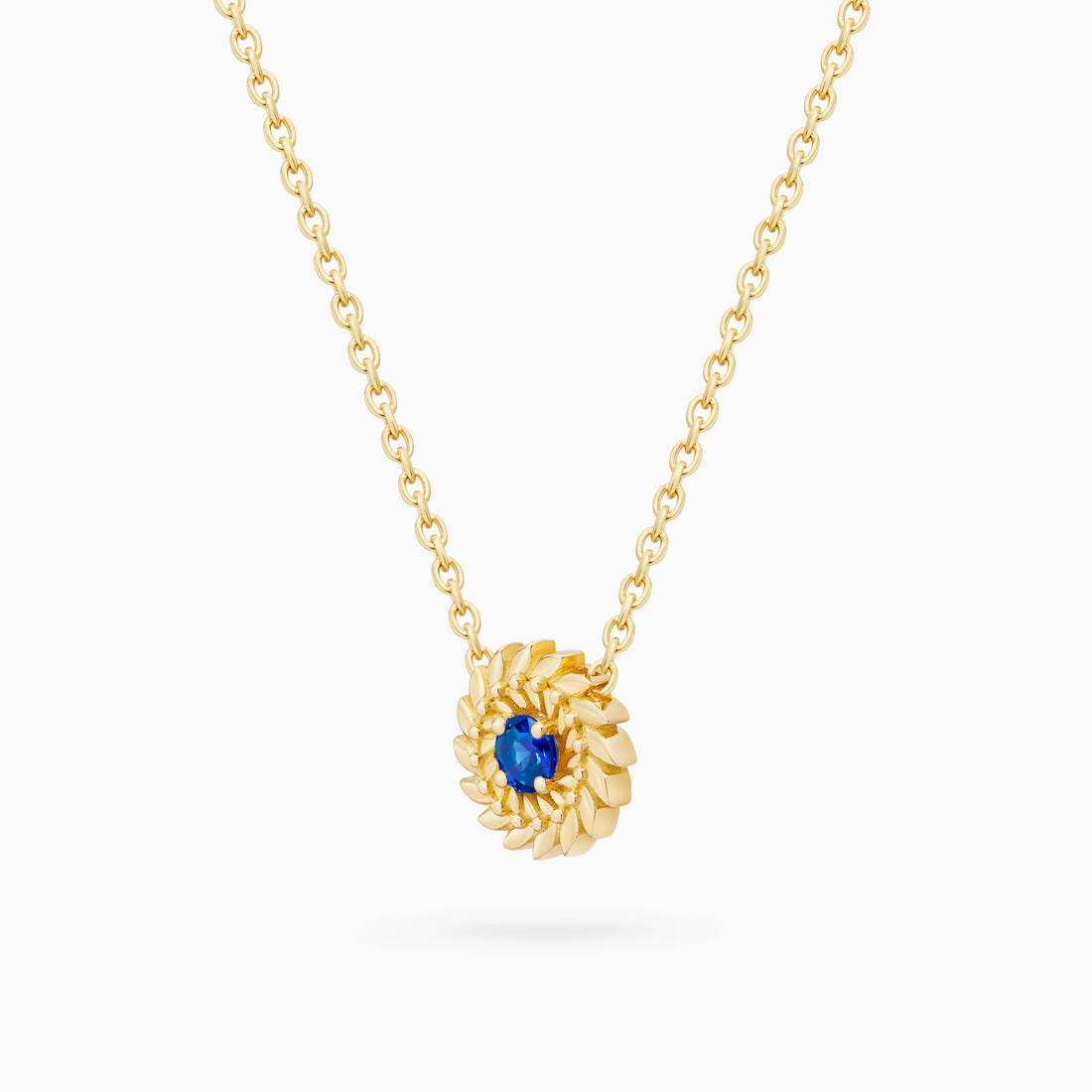 Sapphire Alloro Small Necklace, Yellow Gold