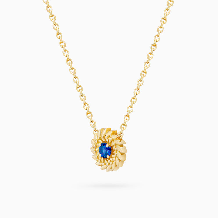 Sapphire Alloro Small Necklace, Yellow Gold